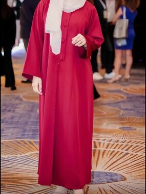 Elegant Red Abaya